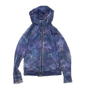 Lululemon Women's Size 8 Polar Light Galaxy Full Zip Scuba Hoodie Fleece‎ Jacket